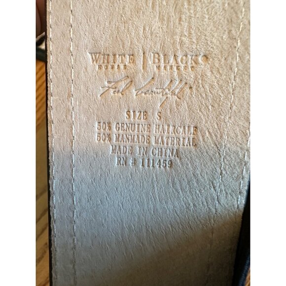 White House Black Market Black White Leopard Print Belt Genuine Haircalf Belt - Picture 4 of 8